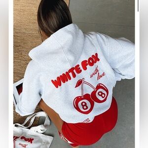 White Fox With Love In The Moment Oversized Hoodie Grey Marle S/M New With Tags